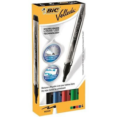 BIC Velleda Liquid Ink Pocket marker 4 pc(s) Black. Blue. Green. Red B