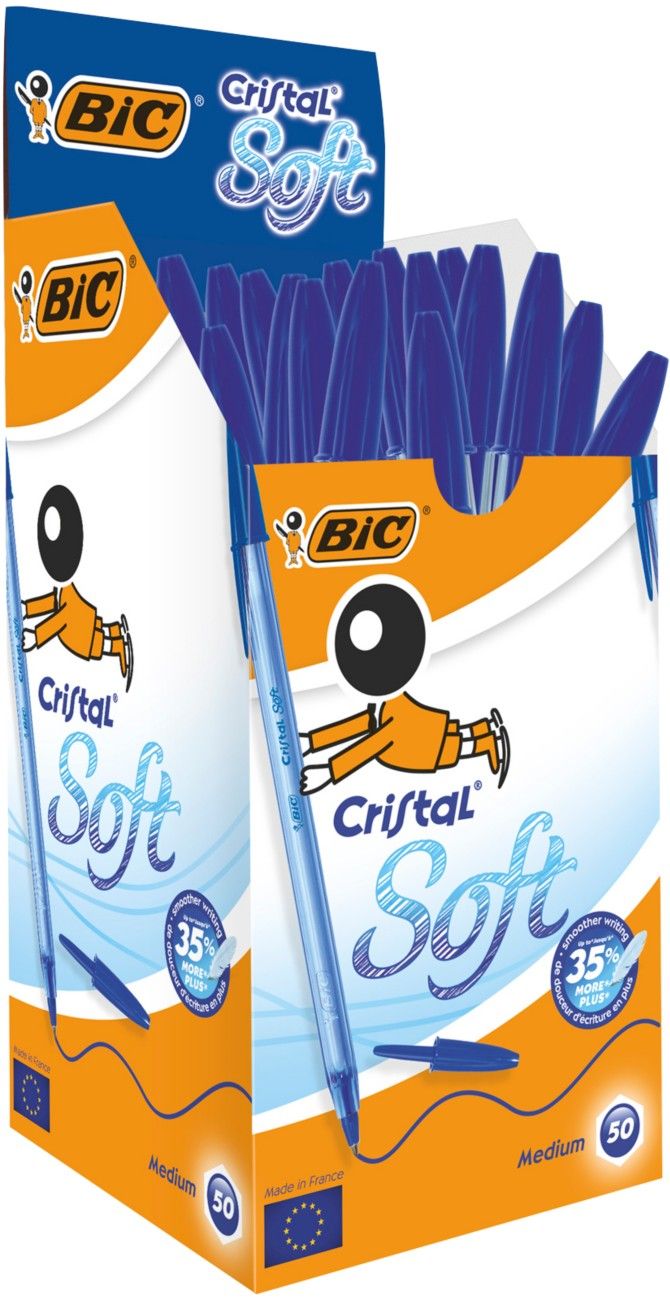 BIC Cristal Soft Blue Stick ballpoint pen Medium 50 pc(s) - Image 1