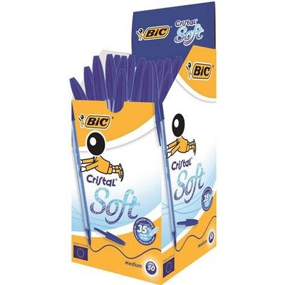BIC Cristal Soft Blue Stick ballpoint pen Medium 50 pc(s)