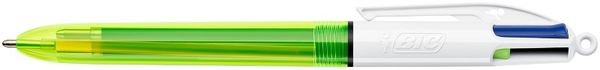 BIC 4Colours Fluo Clip-on retractable pen Black Blue Red Yellow 12 pc(s)