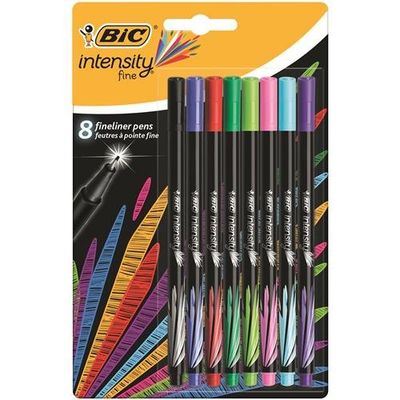 BIC Intensity Fineliner Pen 0.8mm Tip 0.4mm Line Assorted Colours (Pac