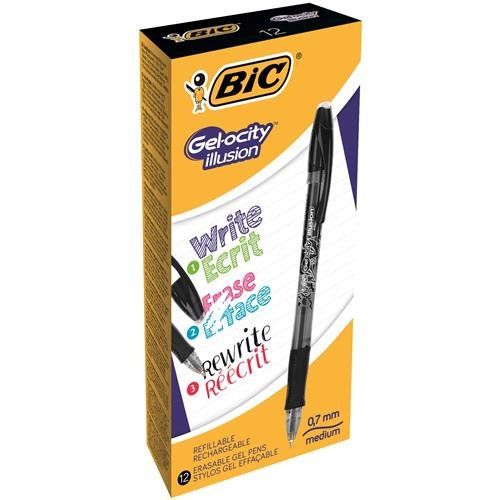 BIC Gel-ocity illusion Capped gel pen Black 12 pc(s) - Image 1