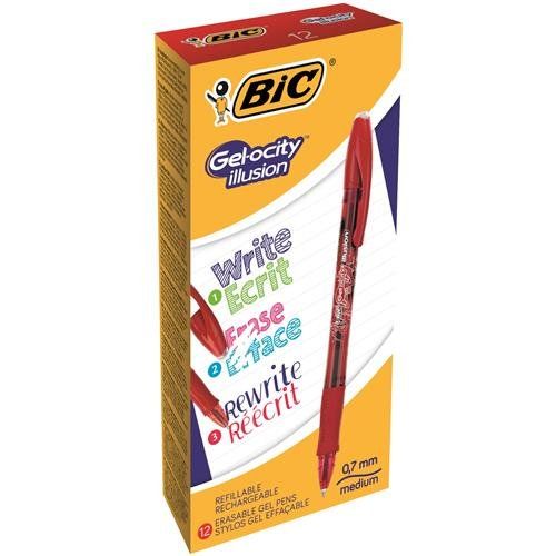 BIC Gel-ocity illusion Capped gel pen Red 12 pc(s) - Image 1