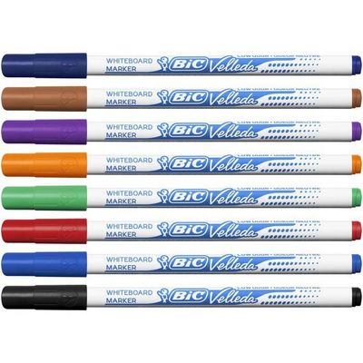Bic Velleda 1721 Whiteboard Marker Bullet Tip 1.5mm Line Assorted Colours 2022 (Pack 8) 505458 - Thumbnail 2