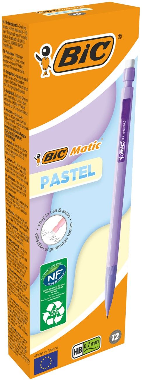 Bic Matic Mechanical Pencil 0.7 Pastel (Pack of 12) 511060 - Image 1