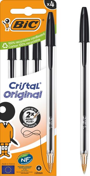 BIC 516335 ballpoint pen Black Stick ballpoint pen Medium 4 pc(s)