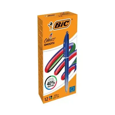 BIC Colors Smooth Black, Blue, Green, Red Twist retractable ballpoint pen Medium 12 pc(s) - Thumbnail 2