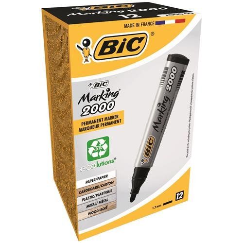 BIC Marking 2000 permanent marker Bullet tip Black 12 pc(s) - Image 1