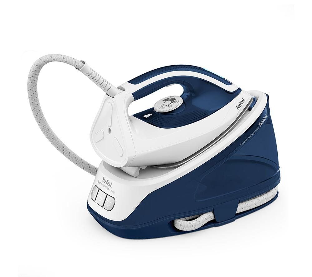 TEFAL Express Essential SV6116 Steam Generator Iron - White & Blue - Image 1