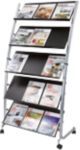 Alba Mobile Display Unit 15xA4 Compartments H166xW82xD51cm Black Steel - DD5GM - Image 1