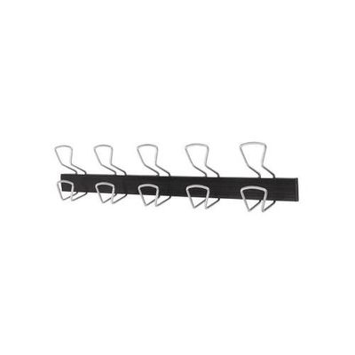 Alba 5 Double Hook Coat Hanger Wall Mounted Black/Metal - PMPRO5M