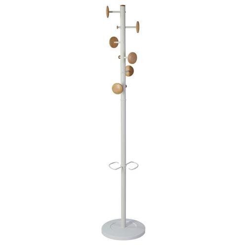 Alba Music Coat Stand 6 Pegs Wood and White - PMMUSIC BC - Image 1