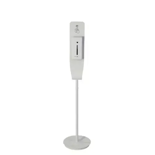 Alba Automatic Hand Sanitiser Dispenser 1 Litre Height 164cm Steel Frame White - MHGEL - Image 1