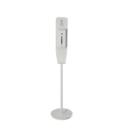 Alba Automatic Hand Sanitiser Dispenser 1 Litre Height 164cm Steel Frame White - MHGEL
