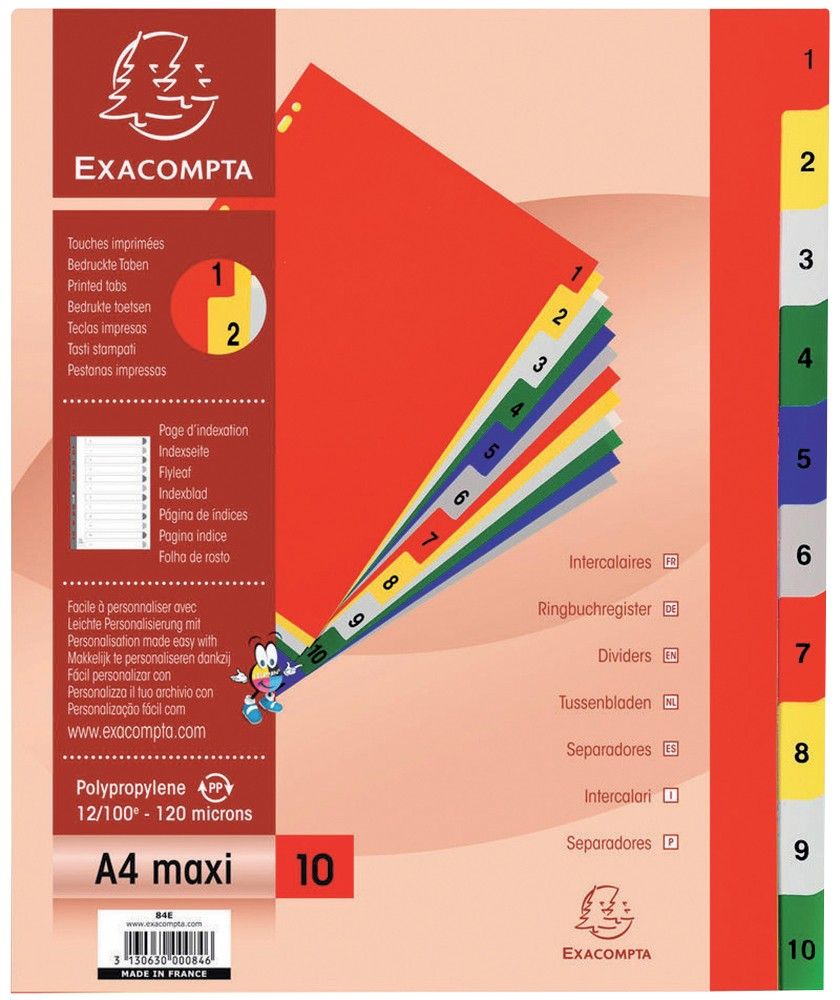 Exacompta 84E divider Polypropylene (PP) Multicolour - Image 1