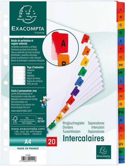 Exacompta 1111E divider Carton White