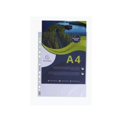 Exacompta OPAK Recycled Punched Pockets 60 micron A4 Pack 100