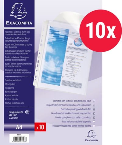 Exacompta 5503E sheet protector 210 x 297 mm (A4) Polypropylene (PP) 10 pc(s)