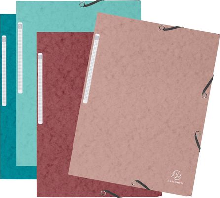 Exacompta Elastic folder with 3 flaps glossy card 400g/m2 skandi - assorted colours - new