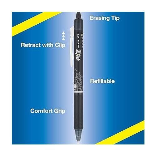 Pilot Frixion Clicker Erasable Gel Rollerball Pen 0.7mm Tip 0.35mm Line Black Greenpack (Pack 12 + 12 Refills) - WLT435853 - Image 1