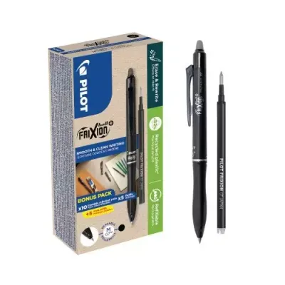 Pilot Greenpack Frixion Ball+ Erasable Black Pen &amp; Refills (Pack 10 Pens + 10 Refills) - WLT448020 - Thumbnail 2