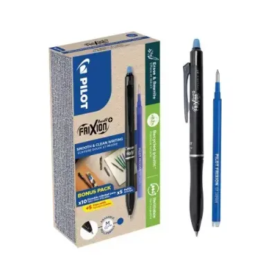 Pilot Greenpack Frixion Ball+ Erasable Blue Pen &amp; Refills (Pack 10 Pens + 10 Refills) - WLT440037 - Thumbnail 2