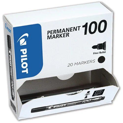 Pilot 100 permanent marker Bullet tip Black 20 pc(s) - Image 1