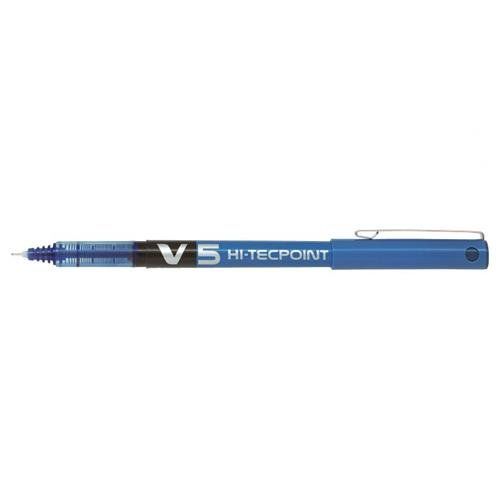 Pilot V5 Hi-Tecpoint Liquid Ink Rollerball Pen 0.5mm Tip 0.3mm Line Bl - Image 1