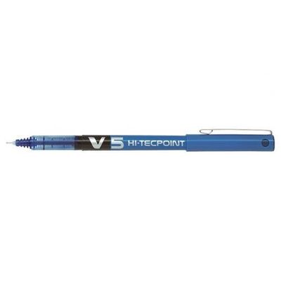 Pilot V5 Hi-Tecpoint Liquid Ink Rollerball Pen 0.5mm Tip 0.3mm Line Bl
