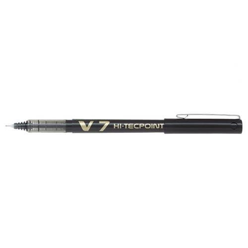 Pilot V7 Hi-Tecpoint Liquid Ink Rollerball Pen 0.7Mm Tip 0.5Mm Line Black (Pack 20) - 3131910516538 - Image 1