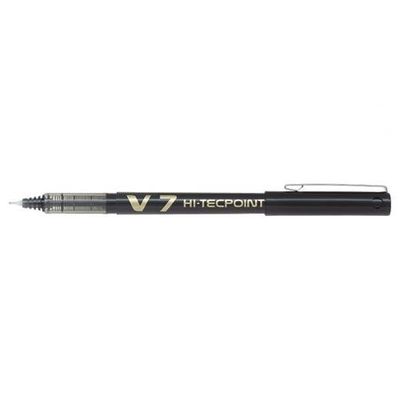 Pilot V7 Hi-Tecpoint Liquid Ink Rollerball Pen 0.7Mm Tip 0.5Mm Line Black (Pack 20) - 3131910516538