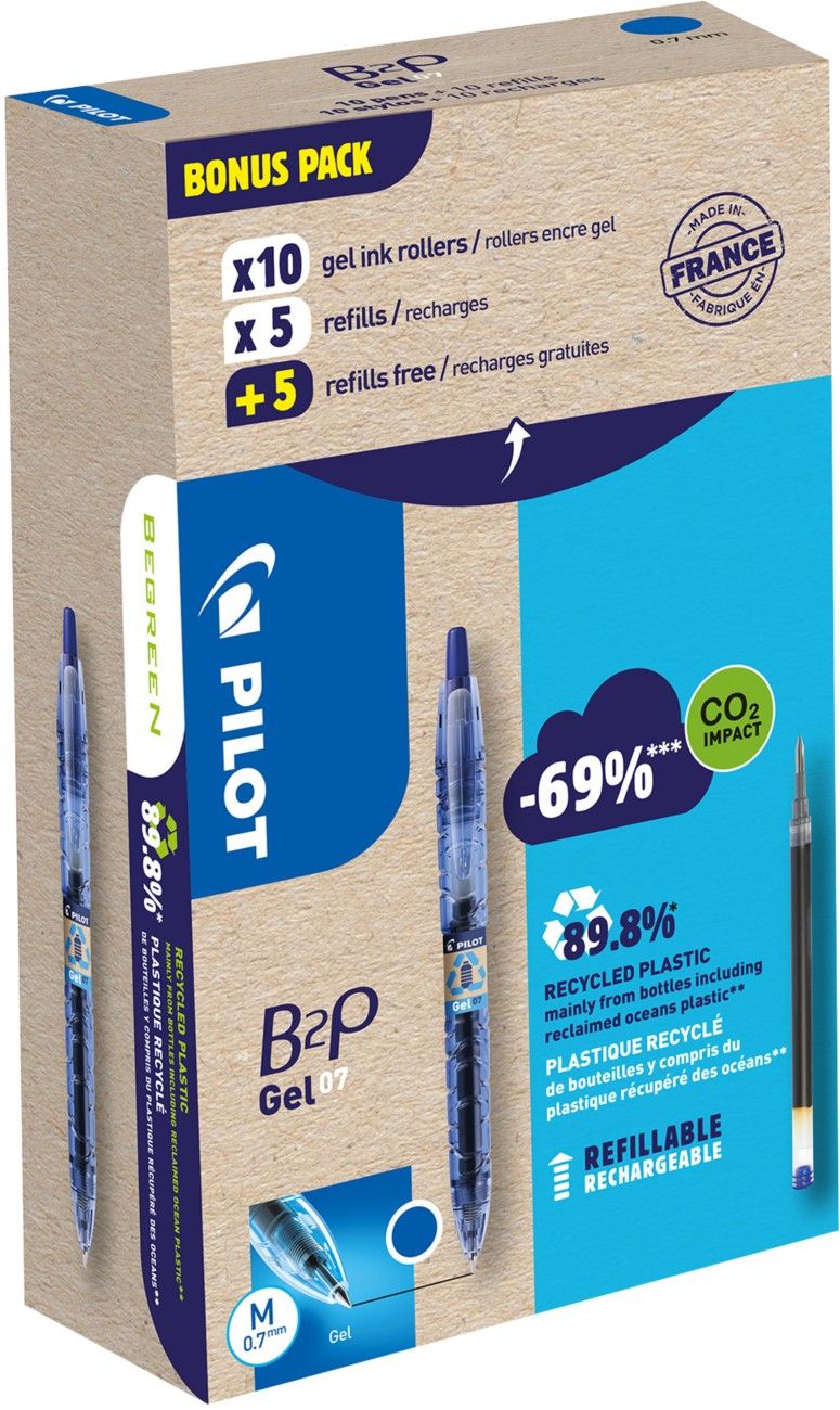 Pilot B2P 10 RBAL 10 REFIL BLU PK20 - Image 1
