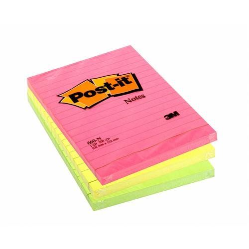 Post-It 660 NR note paper Rectangle Multicolour 100 sheets Self-adhesive - Image 1