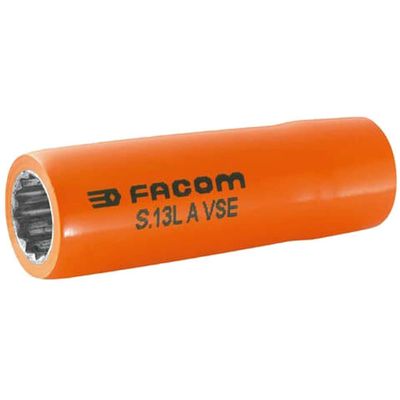 Facom 1/2" Drive 1000v Insulated Bi Hexagon Deep Metric Socket 1/2" 14mm
