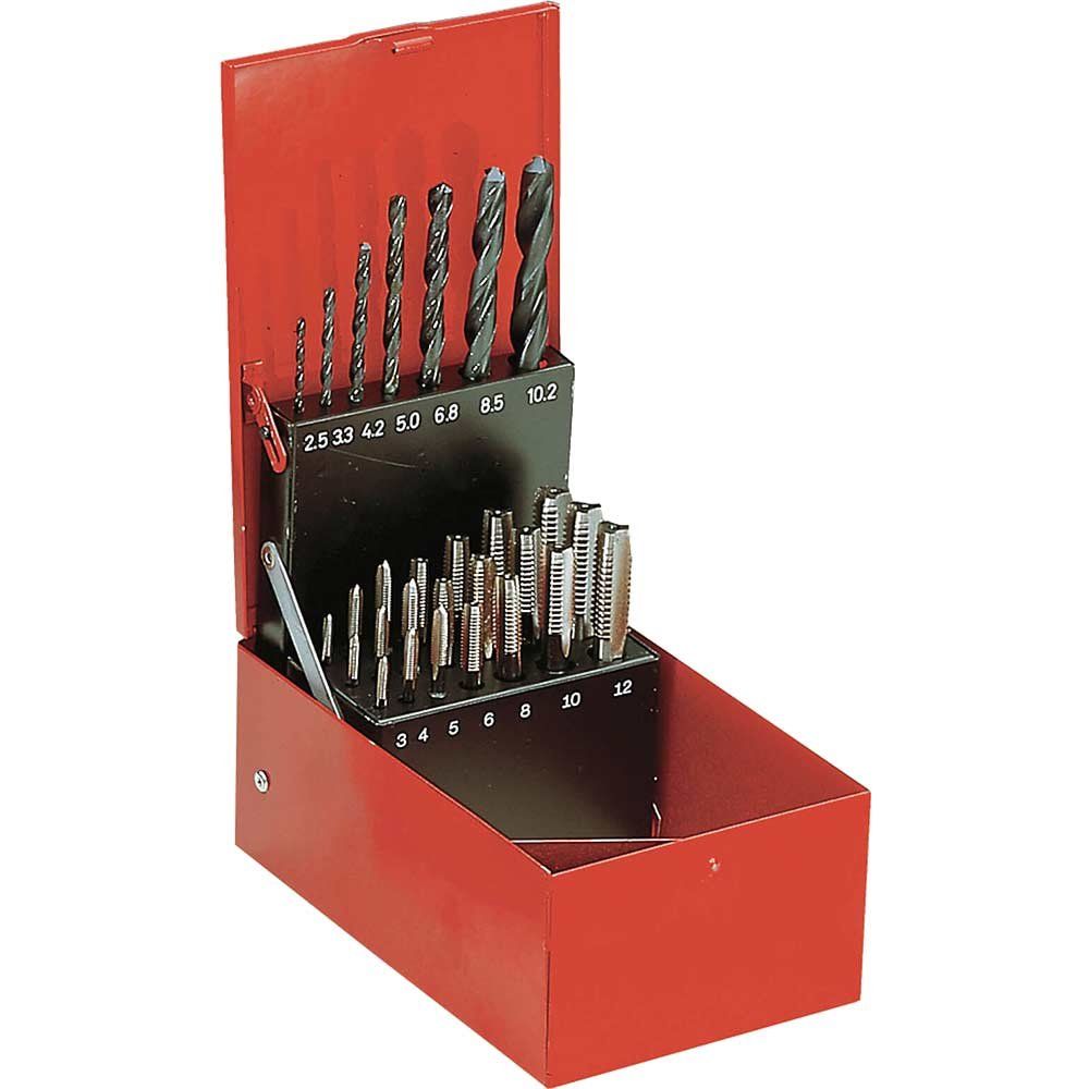 Facom 28 Piece HSS Tap and Drill Bit Set Metric - Image 1