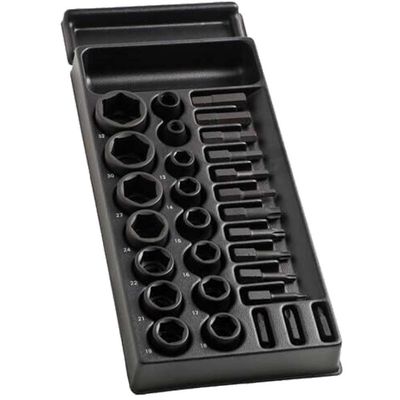 Facom 29 Piece 1/2" Drive Hexagon Impact Socket and Screwdriver Bit Set in Module Tray 1/2"