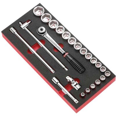 Facom 23 Piece 1/2" Drive Socket Set Metric in Foam Module Tray 1/2"