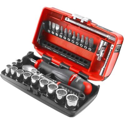 Facom 27 Piece 1/4" Drive Bi Hexagon NANO Socket and Bit Set Metric 1/4"