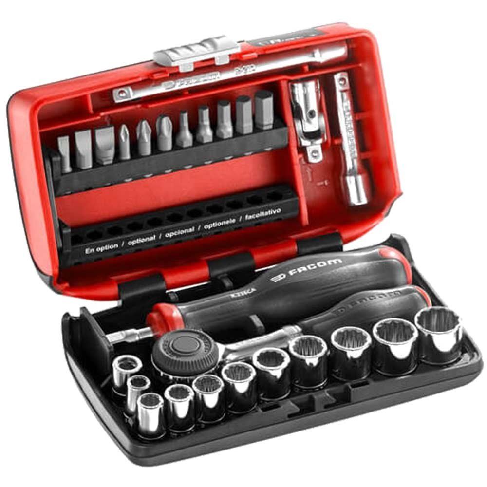 Facom 25 Piece 1/4" Drive NANO Socket and Bit Set Imperial 1/4" - Image 1