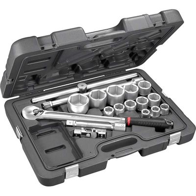 Facom 18 Piece 3/4" Drive Dust Proof Ratchet and Hex Socket Set Metric 3/4"