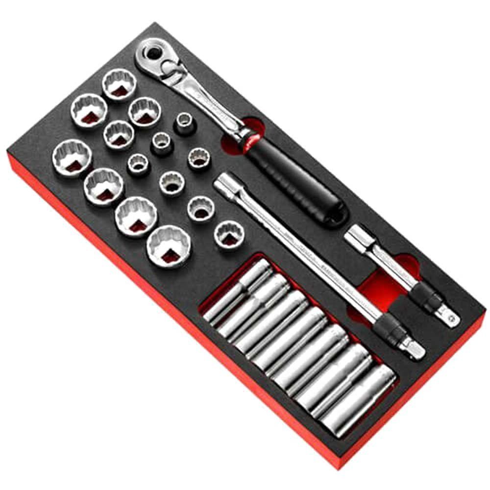 Facom 25 Piece 1/2" Drive Socket Set Imperial in Module Tray 1/2" - Image 1