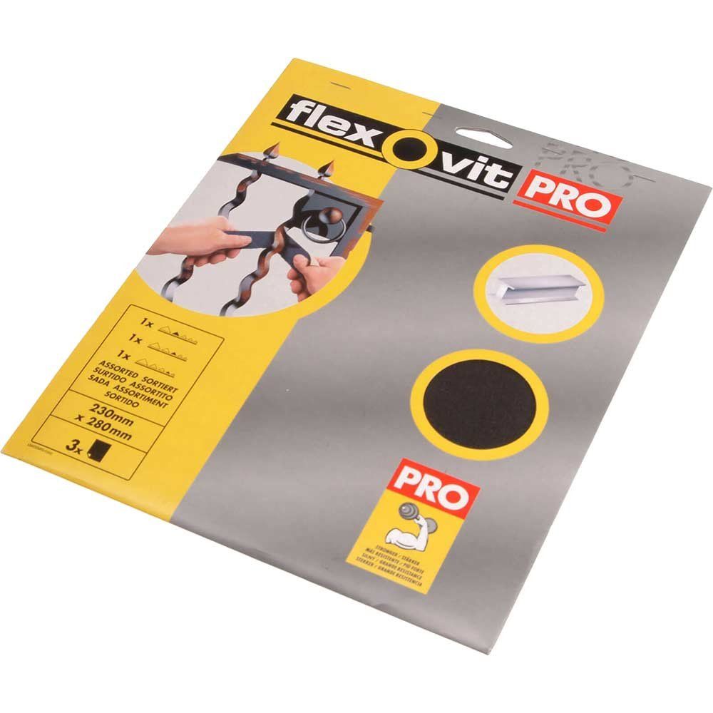 Flexovit 63642526304 Emery Cloth Sanding Sheets 230 X 280Mm Medium 80G (3) - Image 1