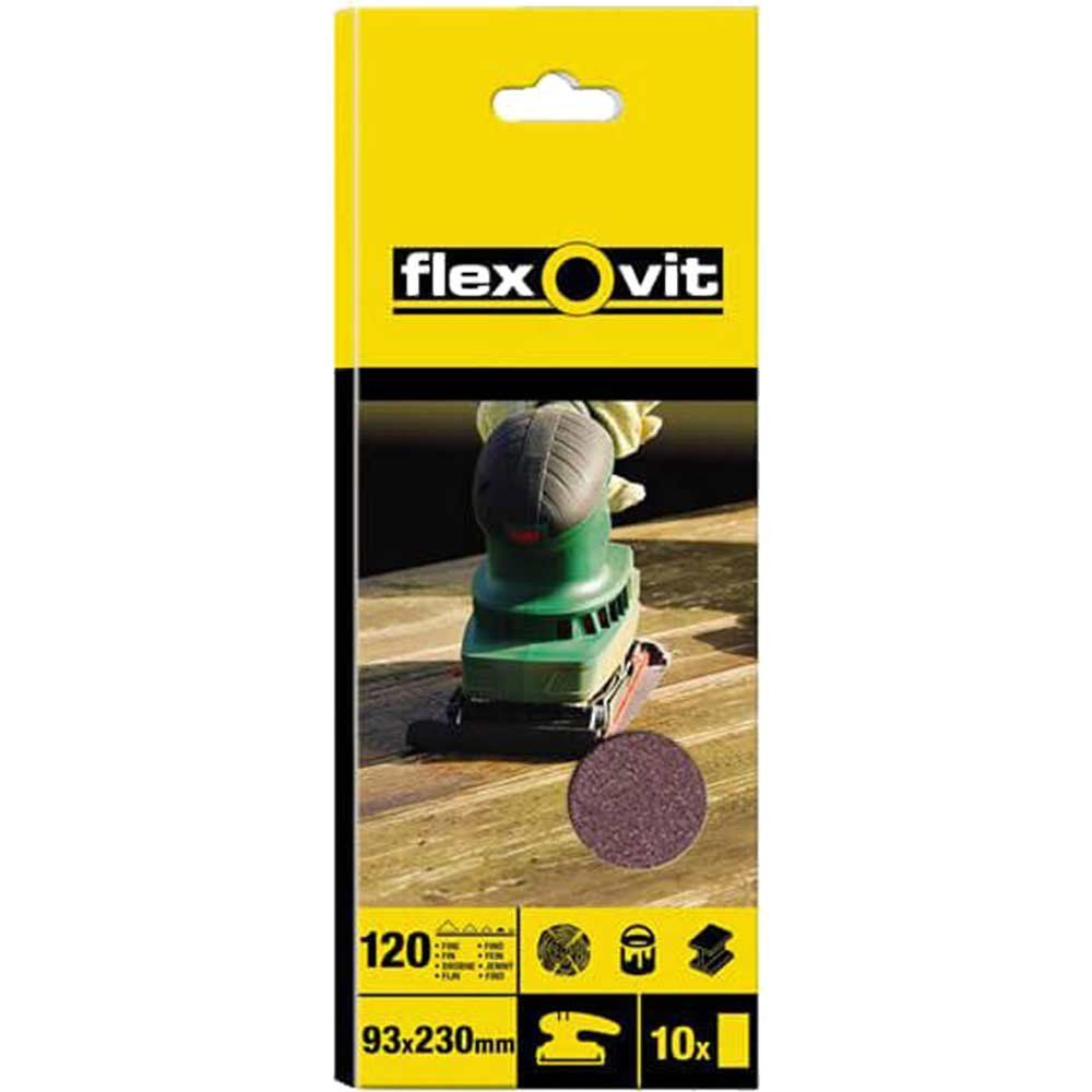 Flexovit 63642526314 1/3 Sanding Sheets Plain Coarse 50 Grit (Pack 10) - Image 1