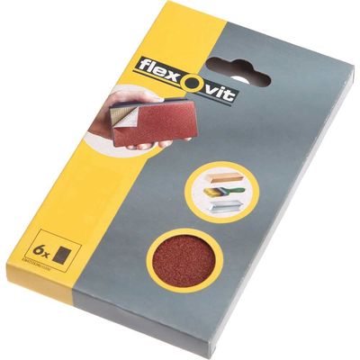 Flexovit 63642526346 Hook & Loop Sanding Block Refill Kit Coarse 50G (6)
