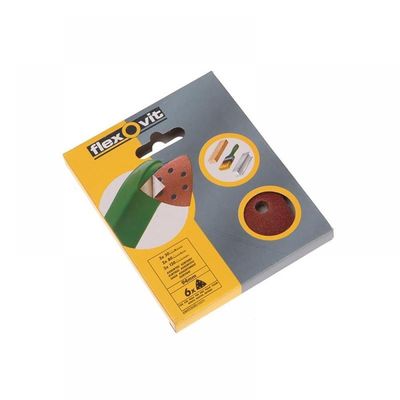 Flexovit 63642526400 Delta Hook & Loop Sanding Sheets 94Mm Medium 80G (Pack 6)