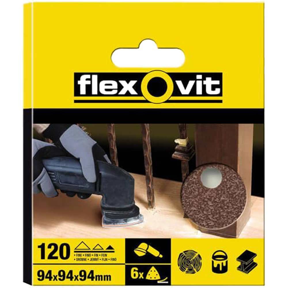 Flexovit Delta Sanding Sheets Fine Pack of 6 - Image 1