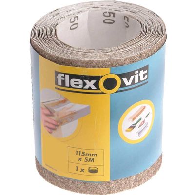 Flexovit 63642526411 General Purpose Sanding Roll 115Mm X 5M Coarse 80G