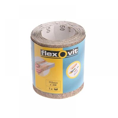 Flexovit General Purpose Sanding Roll 115mm 5m 120g