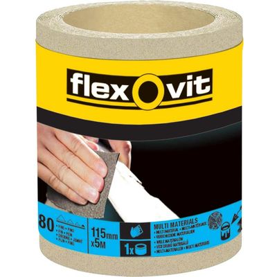 Flexovit 63642526413 General Purpose Sanding Roll 115Mm X 5M Fine 180G