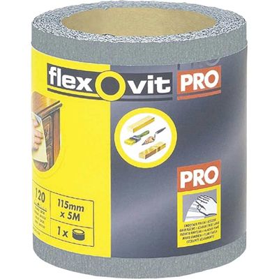 Flexovit 63642526415 High Performance Finishing Sanding Roll 115Mm X 5M 120G